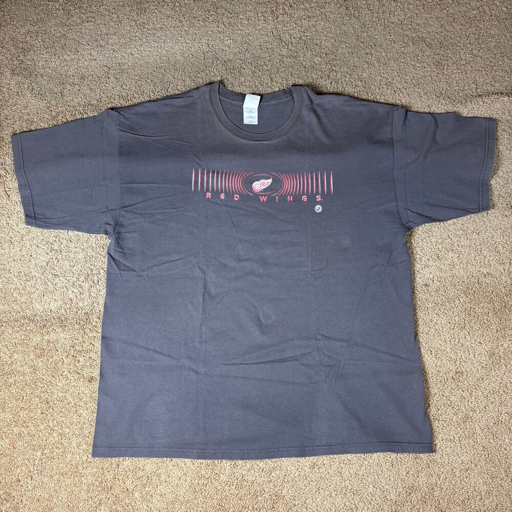 Vintage Y2K Detroit Red Wings‎ Gray Shirt Men’s Sz 2XL Preowned
